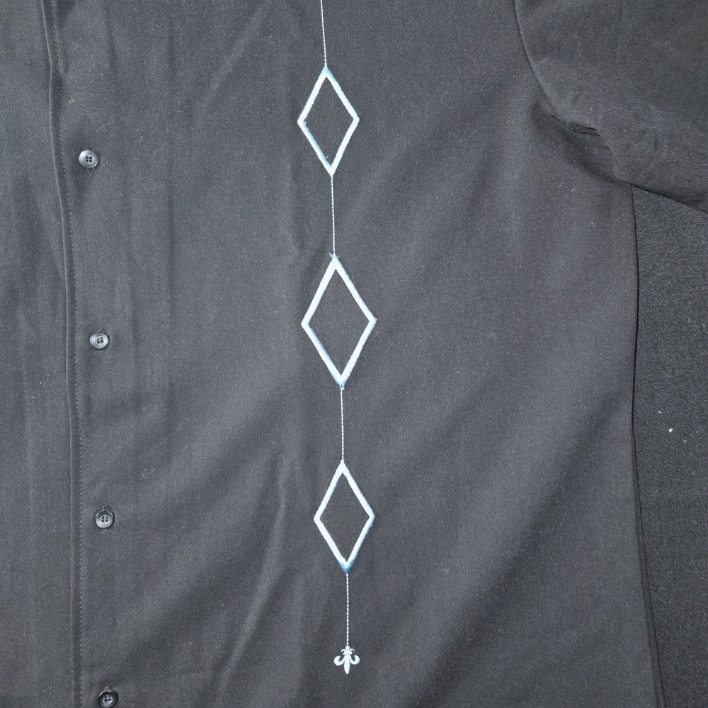 Designs‎ by Attila Mens XL Bowling Shirt Retro Rockabilly Diamond Embroidered - Picture 2 of 11